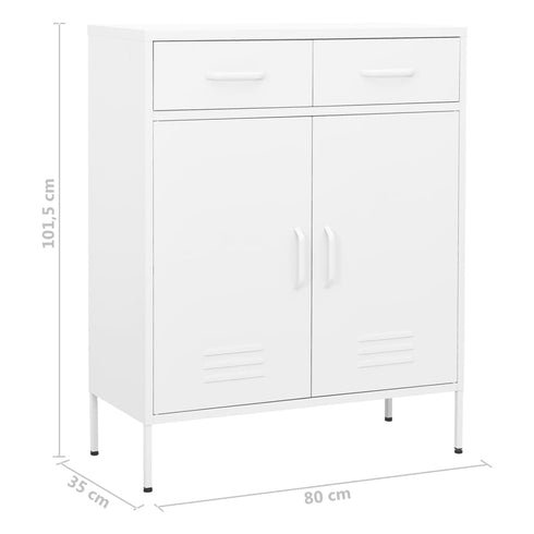 Lady Jillian -  Storage Cabinet White 80x35x101,5 cm Steel - Model 2